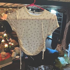 Flor print cropped shirt